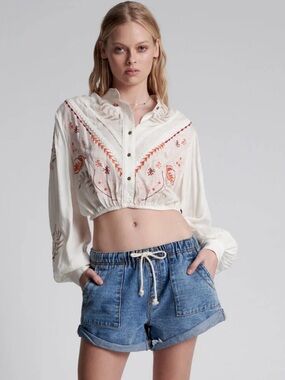 One Teaspoon Shabby Bandit Drawstring Boyfriend Short NWT Medium